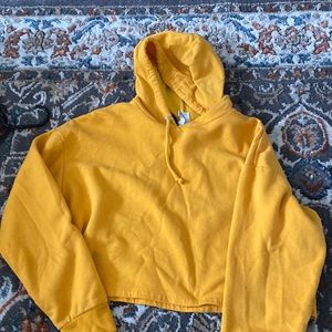 Cropped mustard yellow hoodie